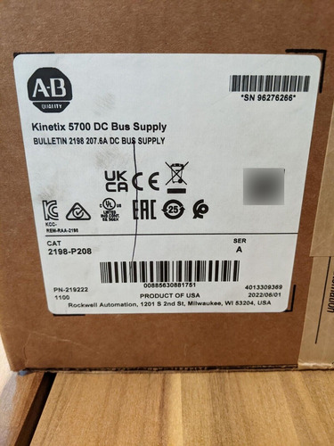 2198-p208 Kinetix 5700 Dc Bus Power Supply Allen Bradley Aab