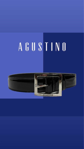 Cinto Cinturon Agustino Cueros Charol 90 Cm