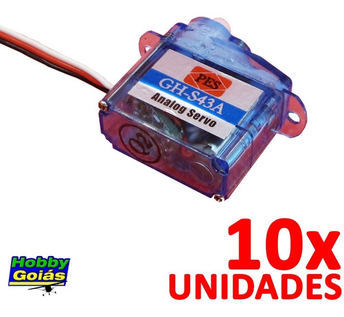 Kit 10 Servos 4.3g Aeromodelo Shock Flyer Hobbygoias (5g)