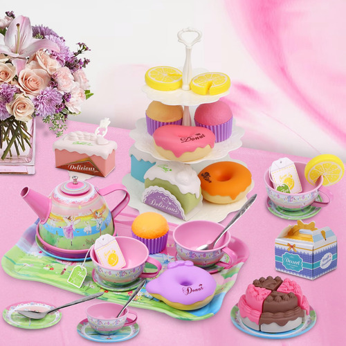 Set De Té Princesa 50 Piezas Para Niñas, Juguete Fiestas. Color