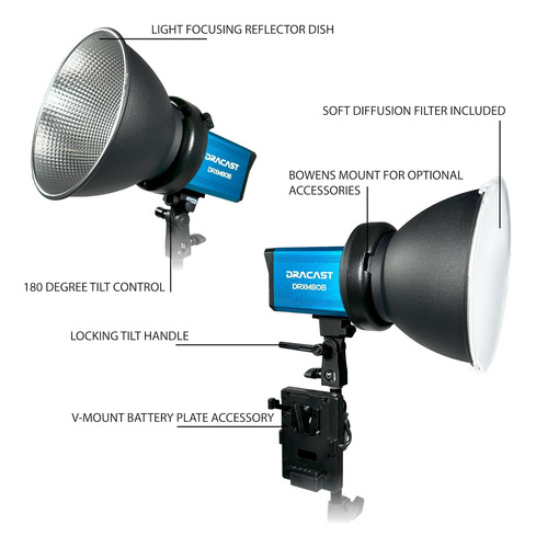 Monolight Rgb Led Bicolor Con Placa V-mount