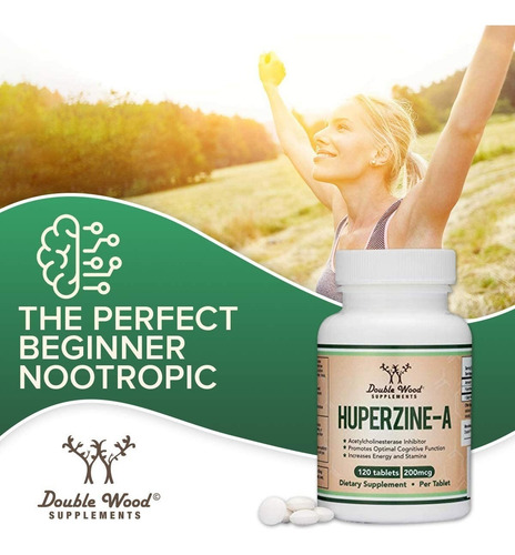 Double Wood Huperzine-a Nootrópico 200mcg X 120 Tabletas