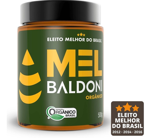 Mel Baldoni Selo Produto Orgânico Brasil 500g Pote Vidro Nfe