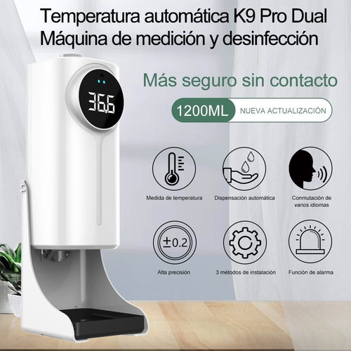 Imagen 3 de 4 de Dispensador Gel Automático Con Termómetro K9pro Original