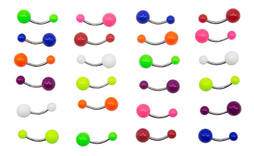 Piercing Ombligo Bb-uv Solido 1.6x10x5/8 Mix Colores 10 Unds