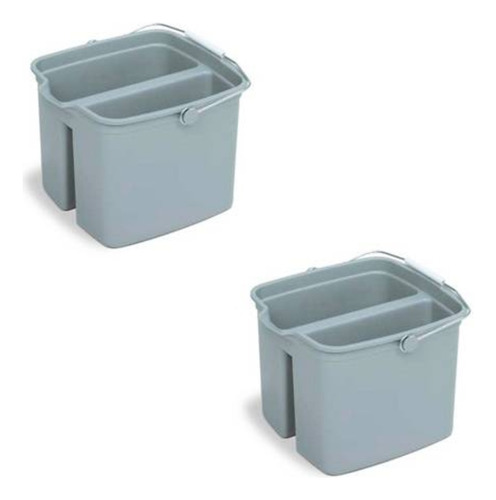 Balde Domestico Doble Cubo Pvc 9lts+ 9lts Gris X Unidad