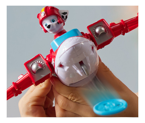 Paw Patrol: Air Rescue, Figura De Acción De Marshall Y Avión Hero Hydro Plane Con Lanzador De Proyectiles Y 2 Proyectiles, Juguetes Para Niños Y Niñas A Partir De 3 Años