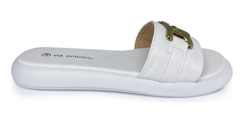 Chanclas Mujer Marca Via Spring Color Blanco