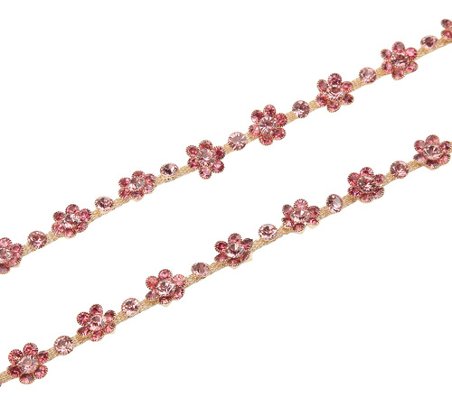 Cadena De Flores Con Apliques De Diamantes De Imitación De 1