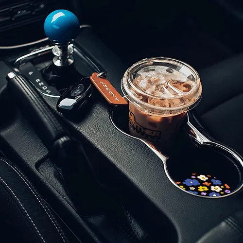 Posavasos Absorbentes Florales Retro Hippie Para Coche, Con