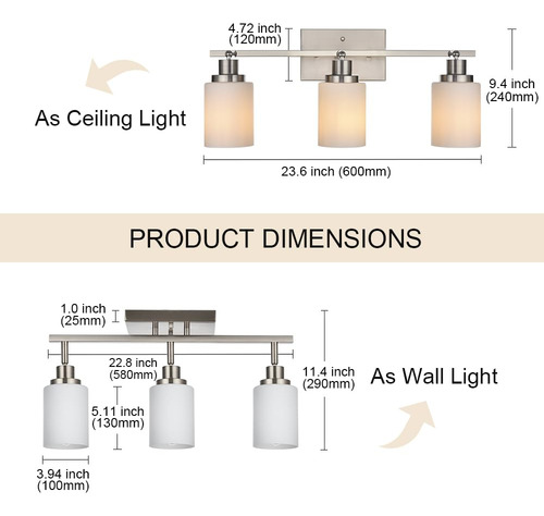 Todoluz Accesorios De Iluminacion De Riel Para Techo, 3 Luce