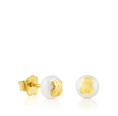 Pendientes Tous Bear En Oro Y Perla Color Dorado MercadoLibre