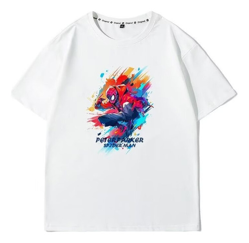 Camiseta De Manga Corta De Algodón Con Diseño Colorido De Sp