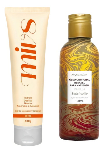Óleo De Massagem Corporal Vanilla E Lubrificante Hidratante