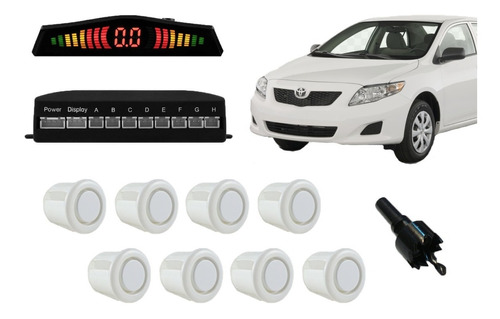 Sensor Estacionamento 8 Pontos Corolla 2009 A 2015 Branco