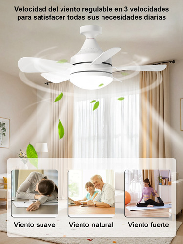 50w Luces De Techo Con Ventilador Con Mando A Distancia 6pcs Blanco