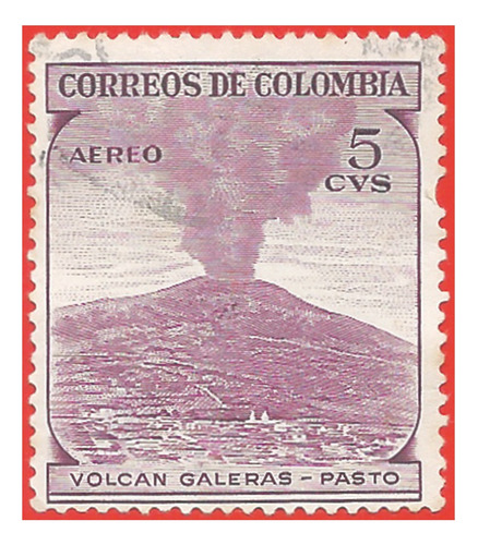 1954. Estampilla Volcán Galeras, Colombia. Slg1