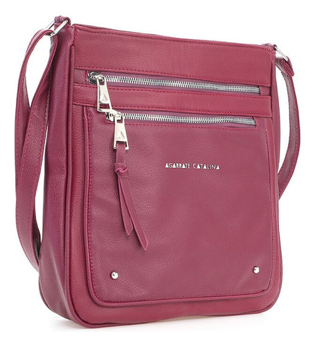 Cartera Bandolera Tira Larga Ecocuero Agarrate Catalina Uva Uva Plata Uva