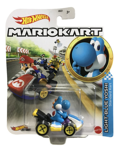 Hot Wheels Light Blue Yoshi Standard Kart Mariokart Mattel