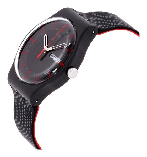 Reloj Swatch Suob714 Lujoso Para Caballero Negro/ Rojo 