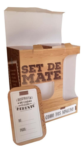 Caja Para Set De Mate Con Separador Y Tag - Impresa X 25