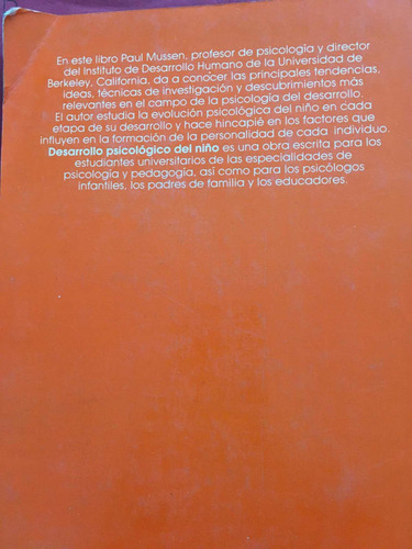 Desarrollo Psicológico Del Niño. Paul Mussen (Usado)