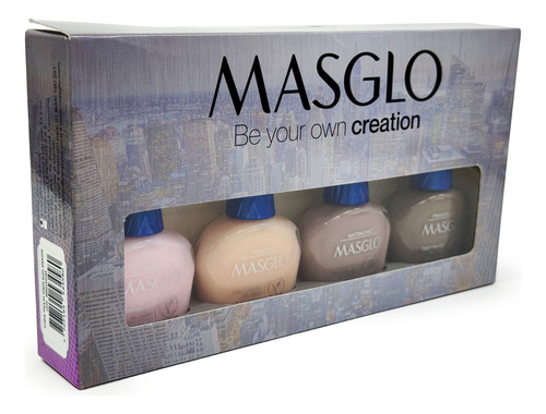 Kit Esmaltes Masglo Tradicionales Varios Tonos 4 Pz 13.5 Ml
