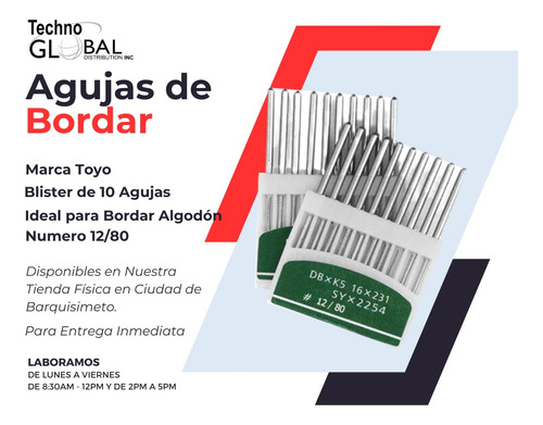 Agujas De Bordar Industrial Marca Toyo