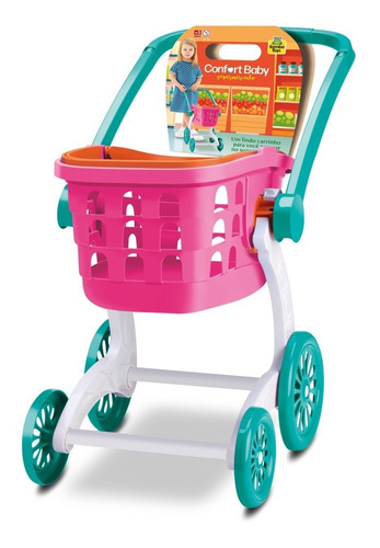 Imagem 1 de 3 de Brinquedo Infantil Carrinho Supermercado Compras 2 Em 1
