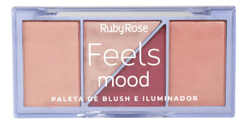 Paleta De Blush E Iluminador Feels Mood - Ruby Rose