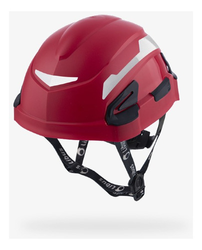 Casco De Altura Modelo Andes Libus Con Arnes Y Reflectivos Color Rojo