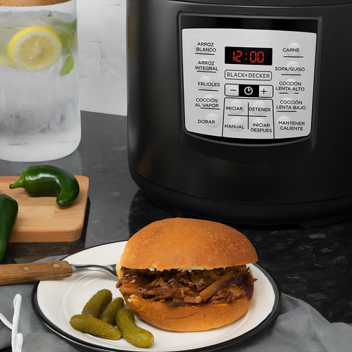 Olla Eléctrica De Presión Black+decker 12 Funciones 5.7 L Color Negro Frecuencia negro