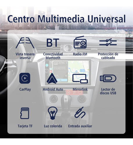 Central Multimídia Universal 2 Din Carplay Android Auto Mp5