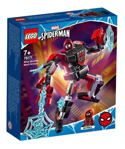 Blocos de montar LegoSpider-Man Miles Morales mech armor 125 peças em caixa