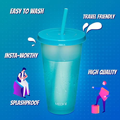12pack Plastic Cups With Lids And Straws 24oz Reusable ...