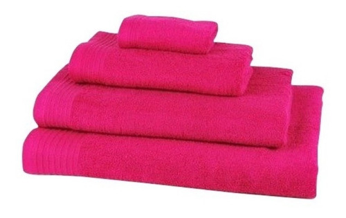 Juego De Toallas Fucsia 450 Grs/m2 (baño Y Mano)