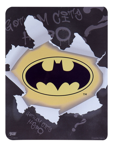 Quadro Metalido Amarelo De Gotham City - Warner Unico