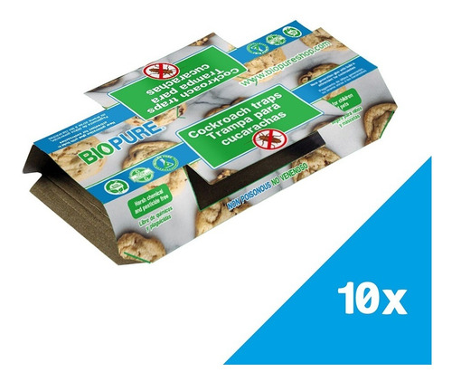 Imagen 1 de 6 de Trampa Para Cucarachas Ecológico Kit 10 Piezas