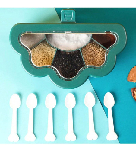 Especieros Modernos Nube 6 Frascos De Cocina Con 6 Cucharas