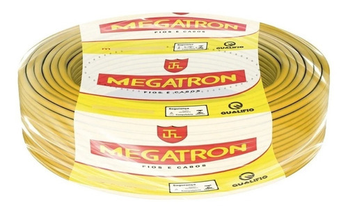 Cabo Flexível 2,5mm 100 Metros Amarelo 750v - Megatron