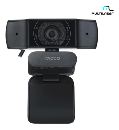 Câmera web Rapoo RA015 HD 30FPS cor preto