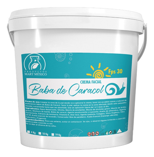  Crema De Baba De Caracol Con Filtro Solar 10 Kilos