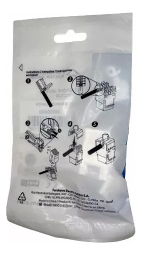 Kit 50 Conectores Rj45 Femea Keystone Furukawa Multilan Cat6