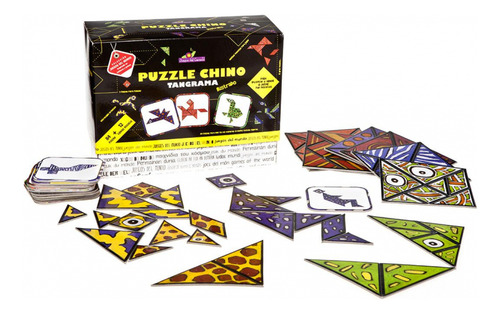 Rompecabezas Tangram Chino 84 Piezas + 12 Fichas Desafío