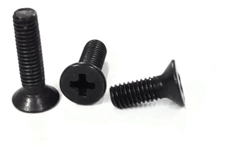 Parafuso Chato Phillips M3 X 8mm Oxidado Preto - 10 Peças