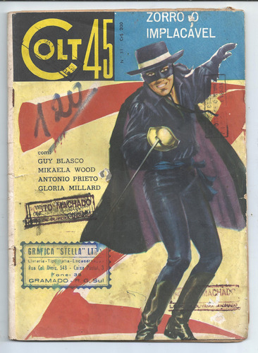 Revista Gibi Hq Colt 45 Nº 31 - Zorro O Implacável - X2 (Usado)