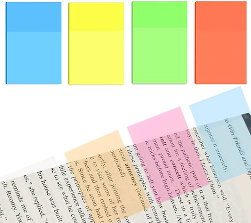 600 Notas Adhesivas Transparentes Pet Rectángulo 5x7