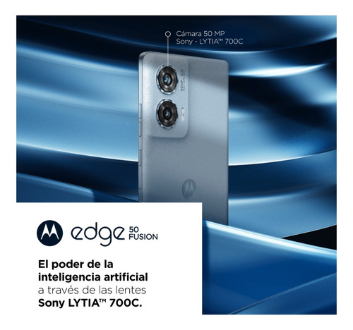 Smartphone Motorola Moto Edge 50 Fusion 5g 256 Gb 16 Gb (8gb Ram + 8 Gb Ram Boost) Camara 50mp Azul Ártico Con Audifonos Azul