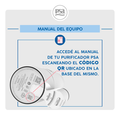 Filtro Purificador De Agua Psa Senior 4 Bianco Psa