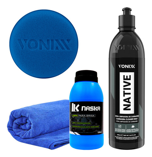 Vonixx cera liquida carnaúba native cleaner wax com aplicador 500 ml